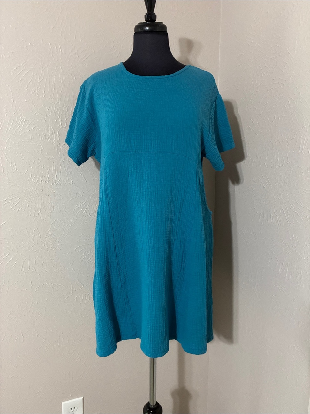 Bryn Walker Teal Short Sleeve Shift Dress
